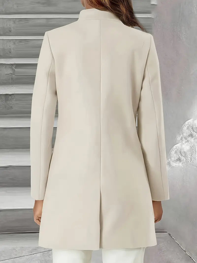 Eleganter langärmeliger mittellanger Trenchcoat für Frauen