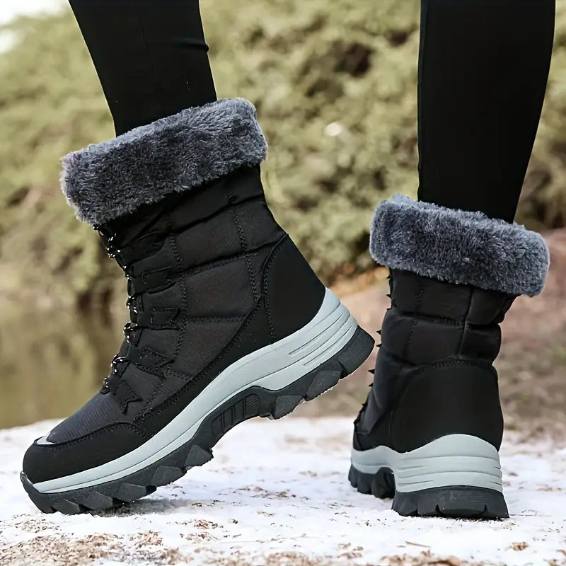 High-Top Winter-Schneestiefel für Damen - warm, rutschfest