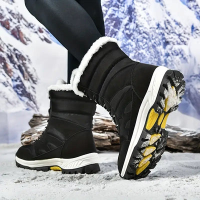 Wasserdichte, mittelhohe Schnürstiefel für Frauen im Winter