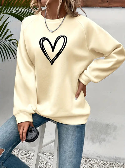 Bezauberndes Sweatshirt mit Herz-Print