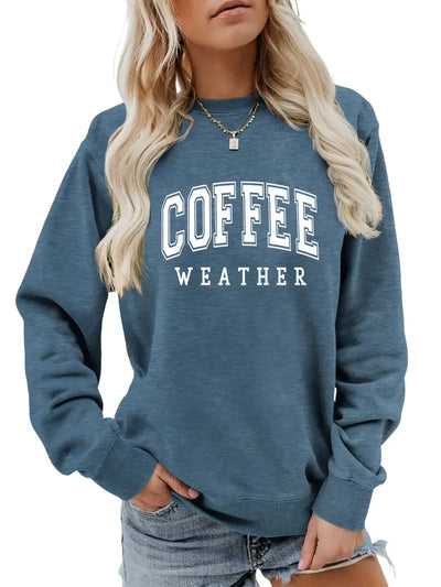 Espresso selber machen – Lässiges, lockeres Sweatshirt mit Kaffeebuchstaben