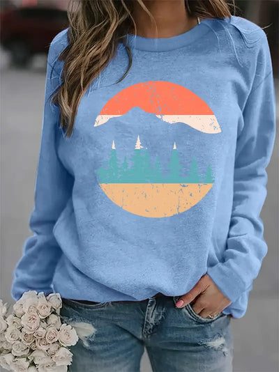 Flucht aus dem Wald Lässiges Rundhals-Sweatshirt für Naturliebhaber