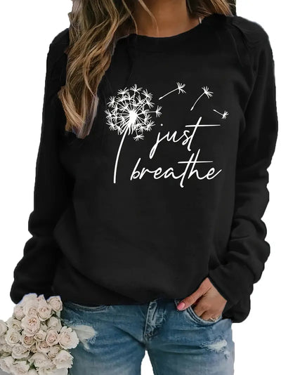 Gemütlicher Löwenzahntraum Sweatshirt mit Slogan-Print