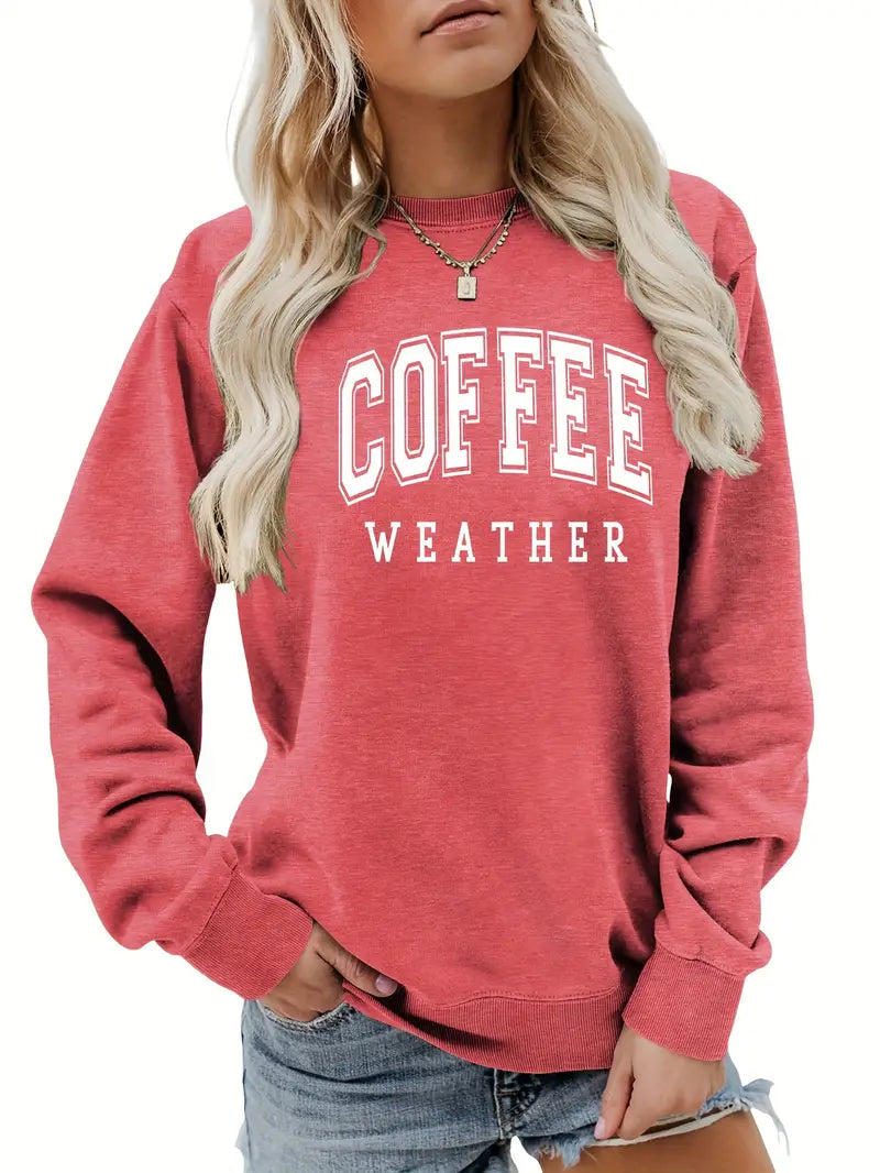 Espresso selber machen – Lässiges, lockeres Sweatshirt mit Kaffeebuchstaben