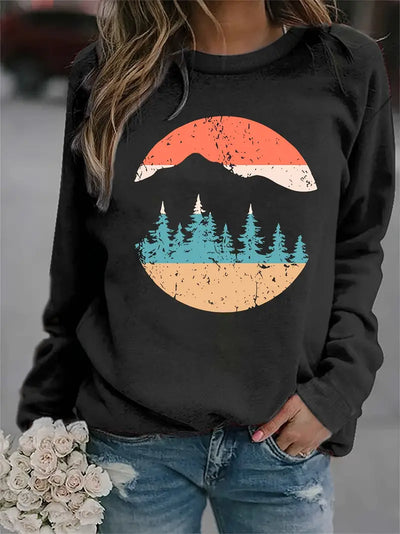 Flucht aus dem Wald Lässiges Rundhals-Sweatshirt für Naturliebhaber