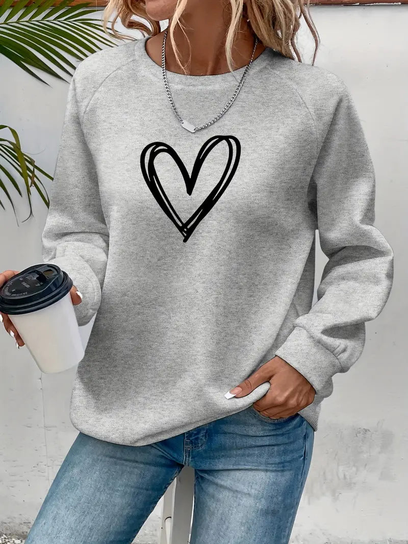 Bezauberndes Sweatshirt mit Herz-Print