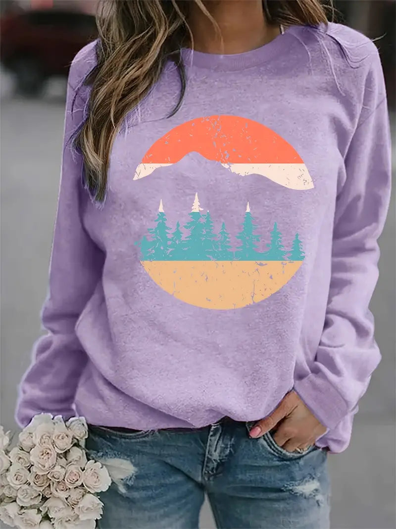 Flucht aus dem Wald Lässiges Rundhals-Sweatshirt für Naturliebhaber