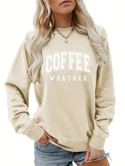 Espresso selber machen – Lässiges, lockeres Sweatshirt mit Kaffeebuchstaben