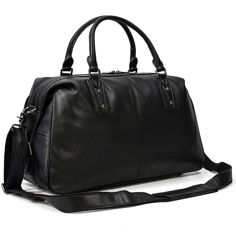 BlackJourney – Zeitlose Reisetasche aus schwarzem Leder für jede Reise