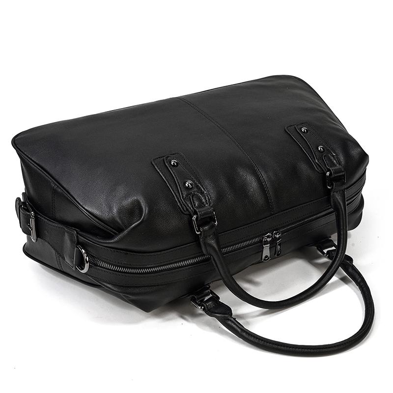 BlackJourney – Zeitlose Reisetasche aus schwarzem Leder für jede Reise