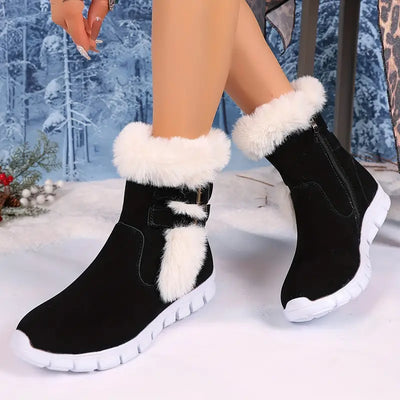 Damen Winter Schneestiefel - Mid-Calf Fleece gefüttert Baumwolle Schuhe