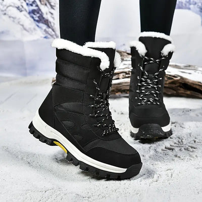 Wasserdichte, mittelhohe Schnürstiefel für Frauen im Winter