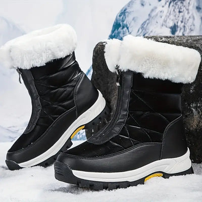 Plateau-Schneestiefel für Frauen, Fashion Front Zipper Plüsch gefütterte Stiefel