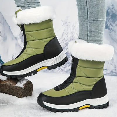 Plateau-Schneestiefel für Frauen, Fashion Front Zipper Plüsch gefütterte Stiefel