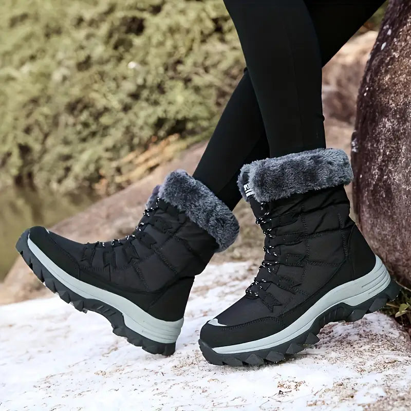 High-Top Winter-Schneestiefel für Damen - warm, rutschfest