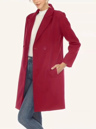 Eleganter Plus Size Trenchcoat aus Fleece-Mischung für Frauen