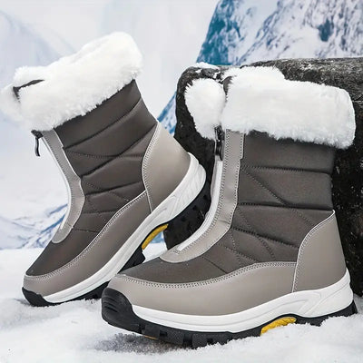 Plateau-Schneestiefel für Frauen, Fashion Front Zipper Plüsch gefütterte Stiefel