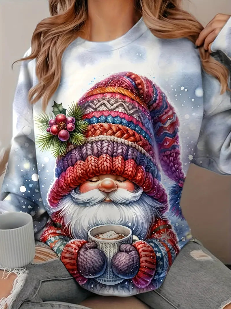 Elegantes Weihnachtswichtel-Sweatshirt - Polyester-Strickstoff