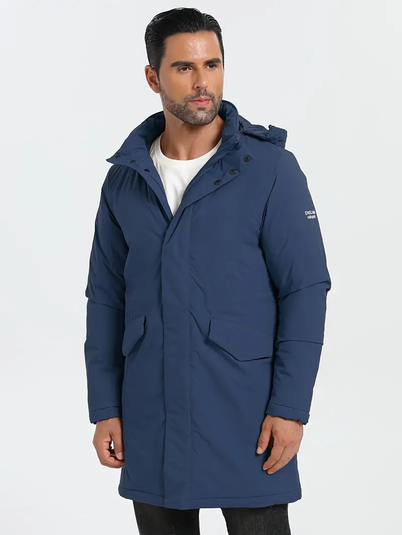 Oakspirit Herren Long Hooded Jacket Mantel, wasserabweisend