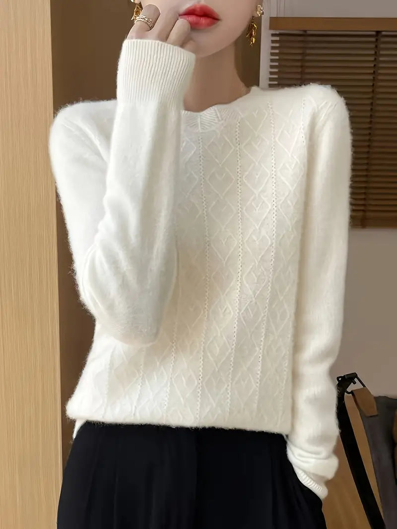 Eleganter Wollstrickpullover für Frauen - kuschelig &amp; vielseitig