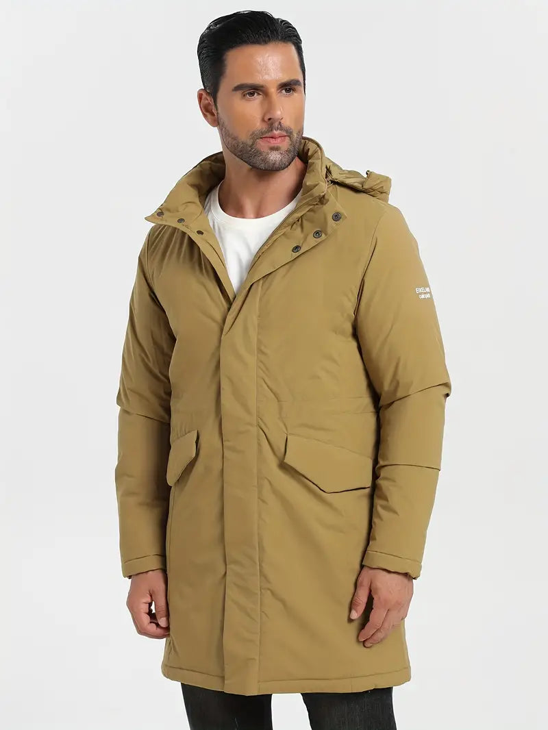 Oakspirit Herren Long Hooded Jacket Mantel, wasserabweisend