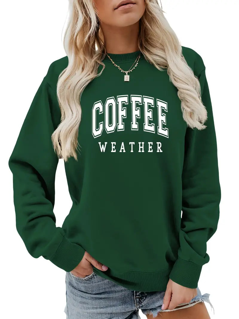 Espresso selber machen – Lässiges, lockeres Sweatshirt mit Kaffeebuchstaben