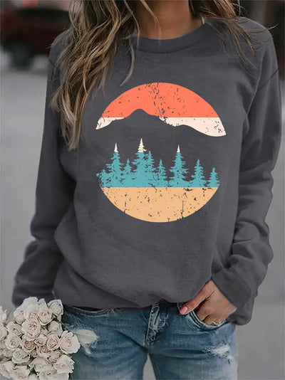 Flucht aus dem Wald Lässiges Rundhals-Sweatshirt für Naturliebhaber