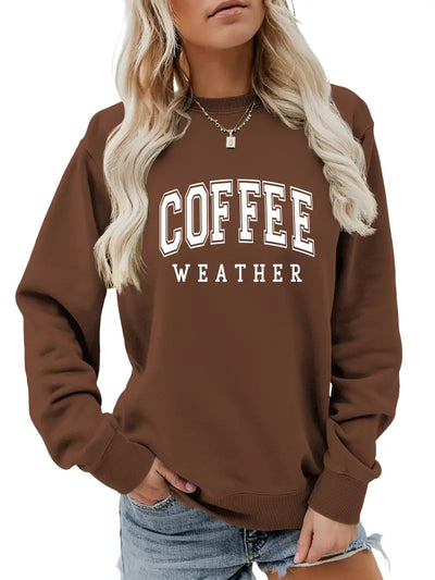 Espresso selber machen – Lässiges, lockeres Sweatshirt mit Kaffeebuchstaben