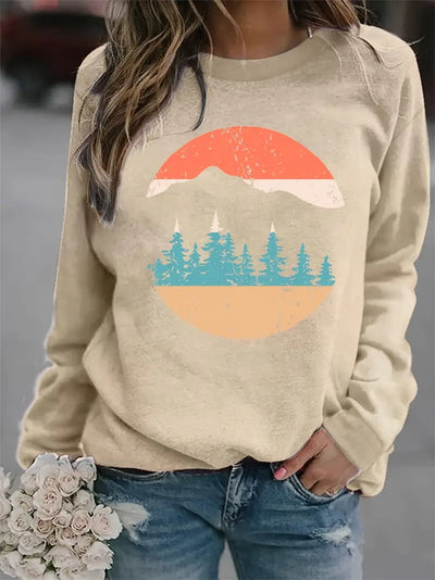 Flucht aus dem Wald Lässiges Rundhals-Sweatshirt für Naturliebhaber